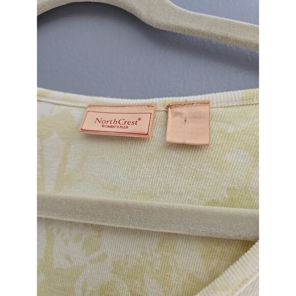 Vtg Y2K Northcrest Short Sleeve Butterfly Print Top Preppy Womans 3x Butterflies - Picture 3 of 4